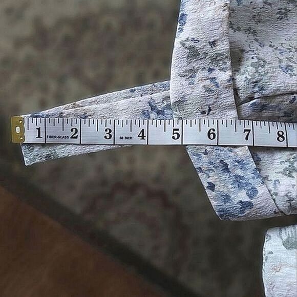 Vtg white floral print babydoll ribbon tie full skirt mini dress - Picture 9 of 16